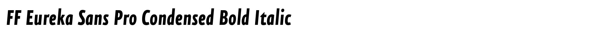 FF Eureka Sans Pro Condensed Bold Italic image